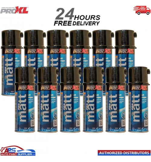 12x ProXL ProMatt 400ml Aerosol Lacquer Clearcoat Pro XL Pro Matt